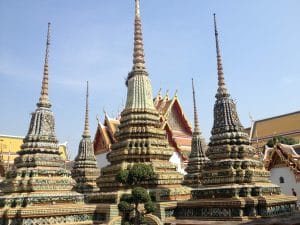 Wat Pho, O tempo do Buda reclinado, Bangcoc, Tailândia.