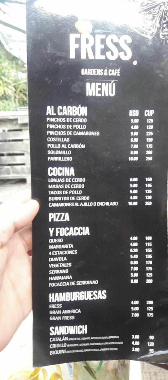 cuanto cuesta comer en Cuba