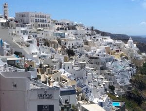 The town of Fira, Santorini, Greece