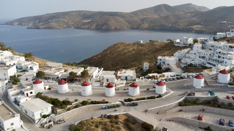 El paisaje semimontañoso de Astipalea, Grecia