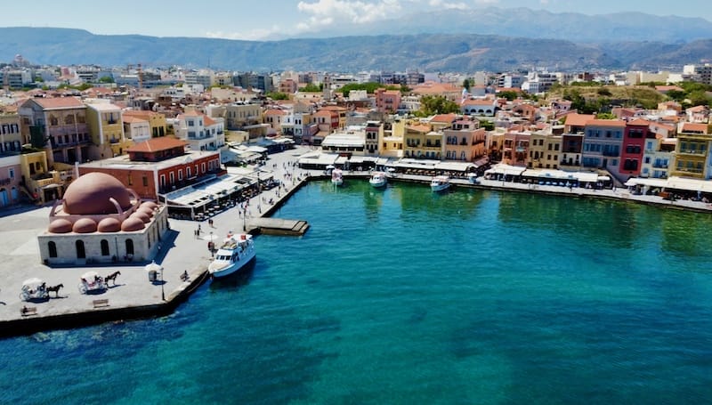 Aerial view of the city of Chania, Crete, Greece