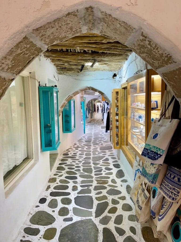 A small alley in Chora, Naxos, Greece