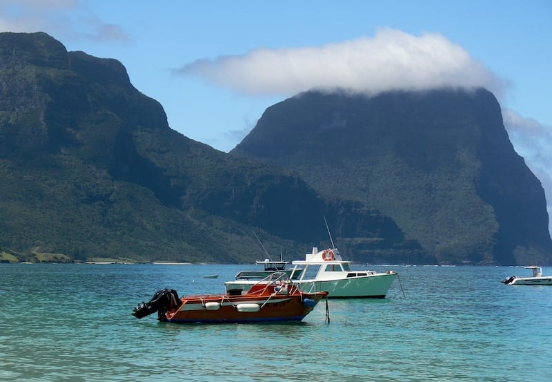 A view of the Lagoon at Lord Howe Island in Australia